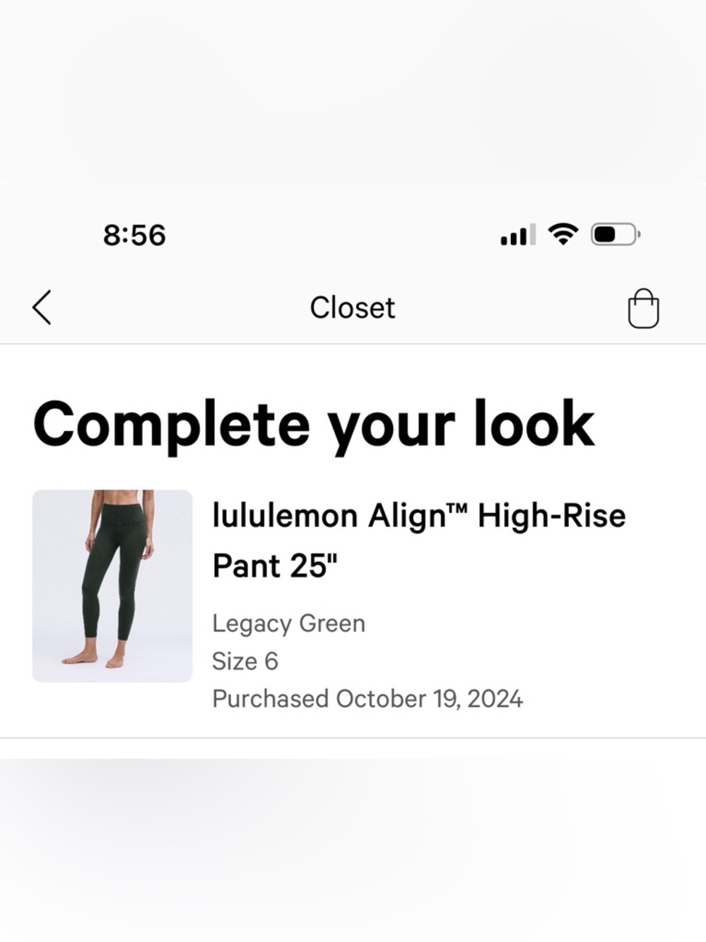 lululemon Align High-Rise Leggings in Legacy Green 25”